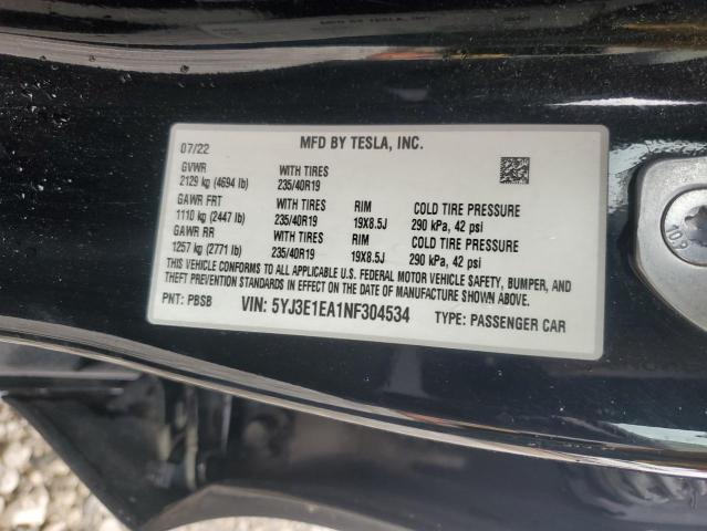 Photo 11 VIN: 5YJ3E1EA1NF304534 - TESLA MODEL 3 