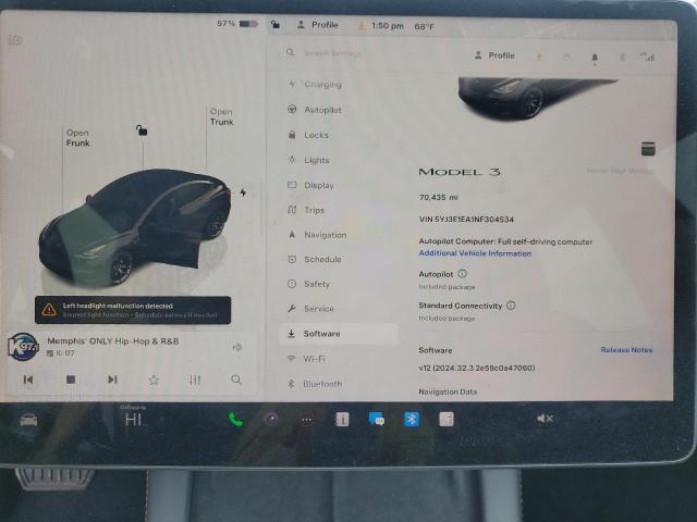 Photo 8 VIN: 5YJ3E1EA1NF304534 - TESLA MODEL 3 