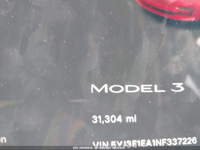 Photo 6 VIN: 5YJ3E1EA1NF337226 - TESLA MODEL 3 