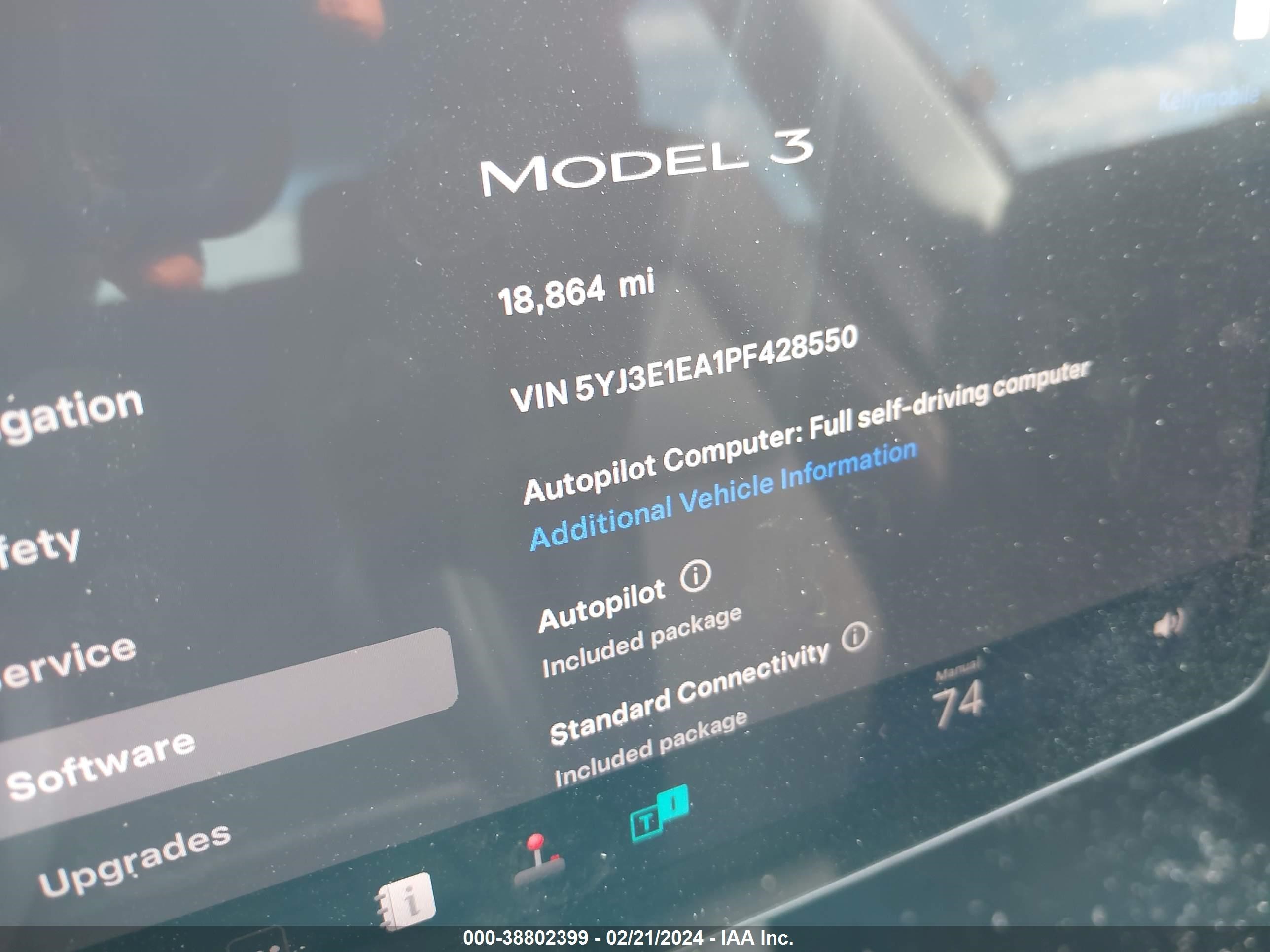 Photo 14 VIN: 5YJ3E1EA1PF428550 - TESLA MODEL 3 