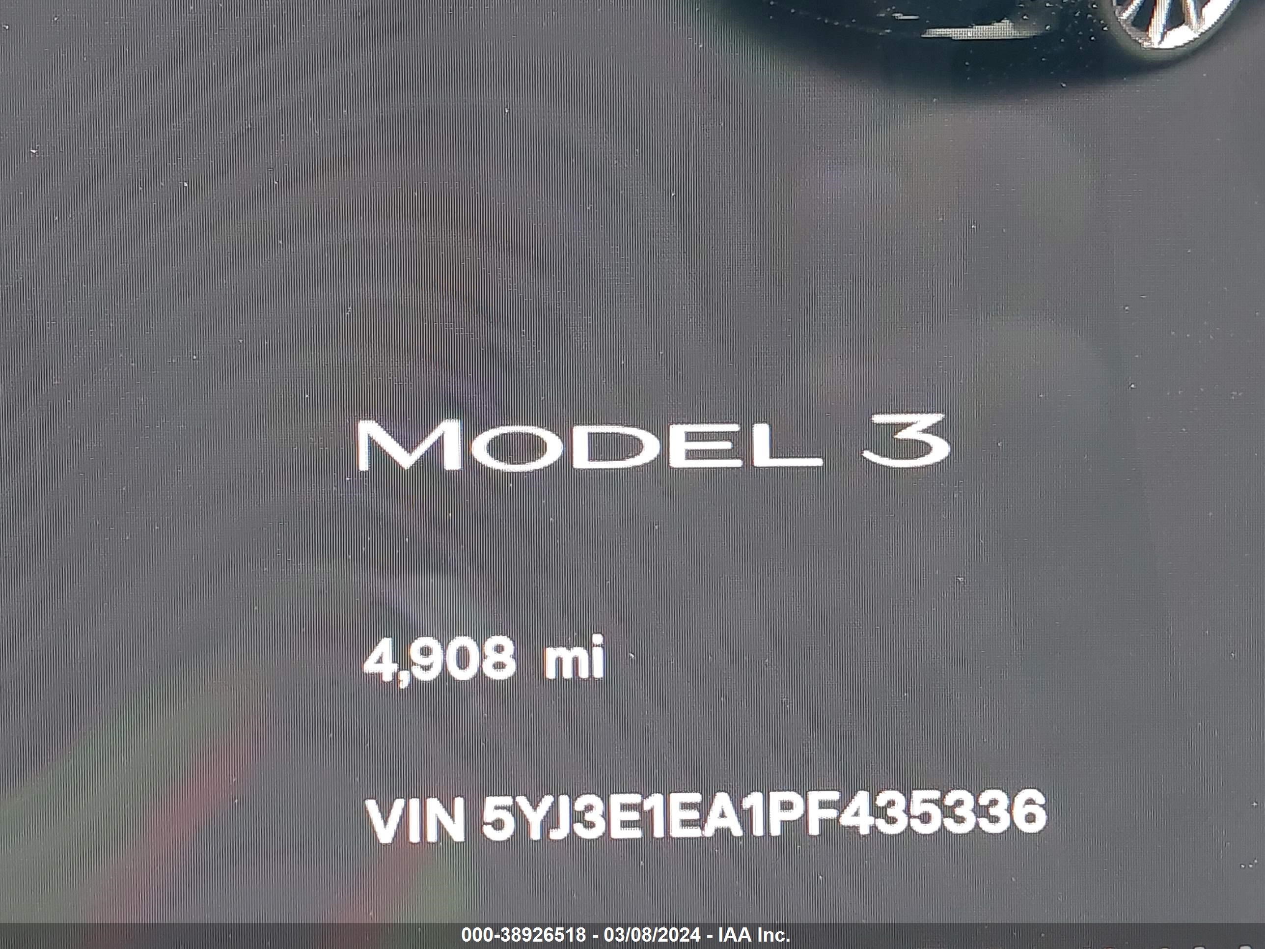 Photo 14 VIN: 5YJ3E1EA1PF435336 - TESLA MODEL 3 