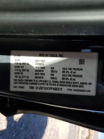 Photo 12 VIN: 5YJ3E1EA1PF468319 - TESLA MODEL 3 