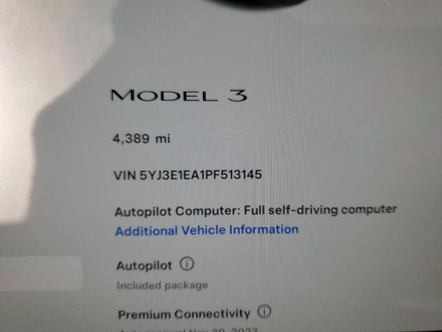 Photo 8 VIN: 5YJ3E1EA1PF513145 - TESLA MODEL 3 