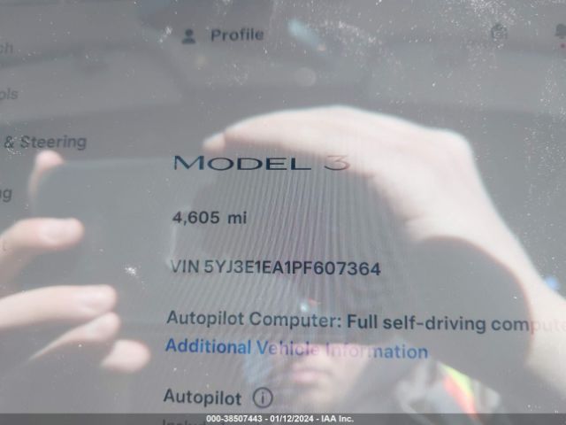 Photo 6 VIN: 5YJ3E1EA1PF607364 - TESLA MODEL 3 