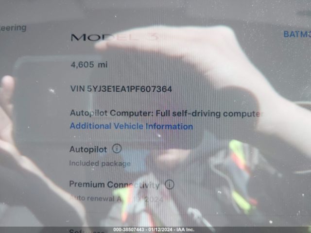 Photo 8 VIN: 5YJ3E1EA1PF607364 - TESLA MODEL 3 