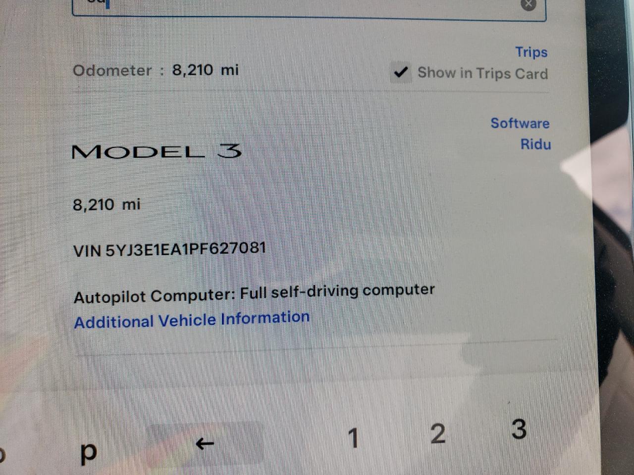 Photo 8 VIN: 5YJ3E1EA1PF627081 - TESLA MODEL 3 