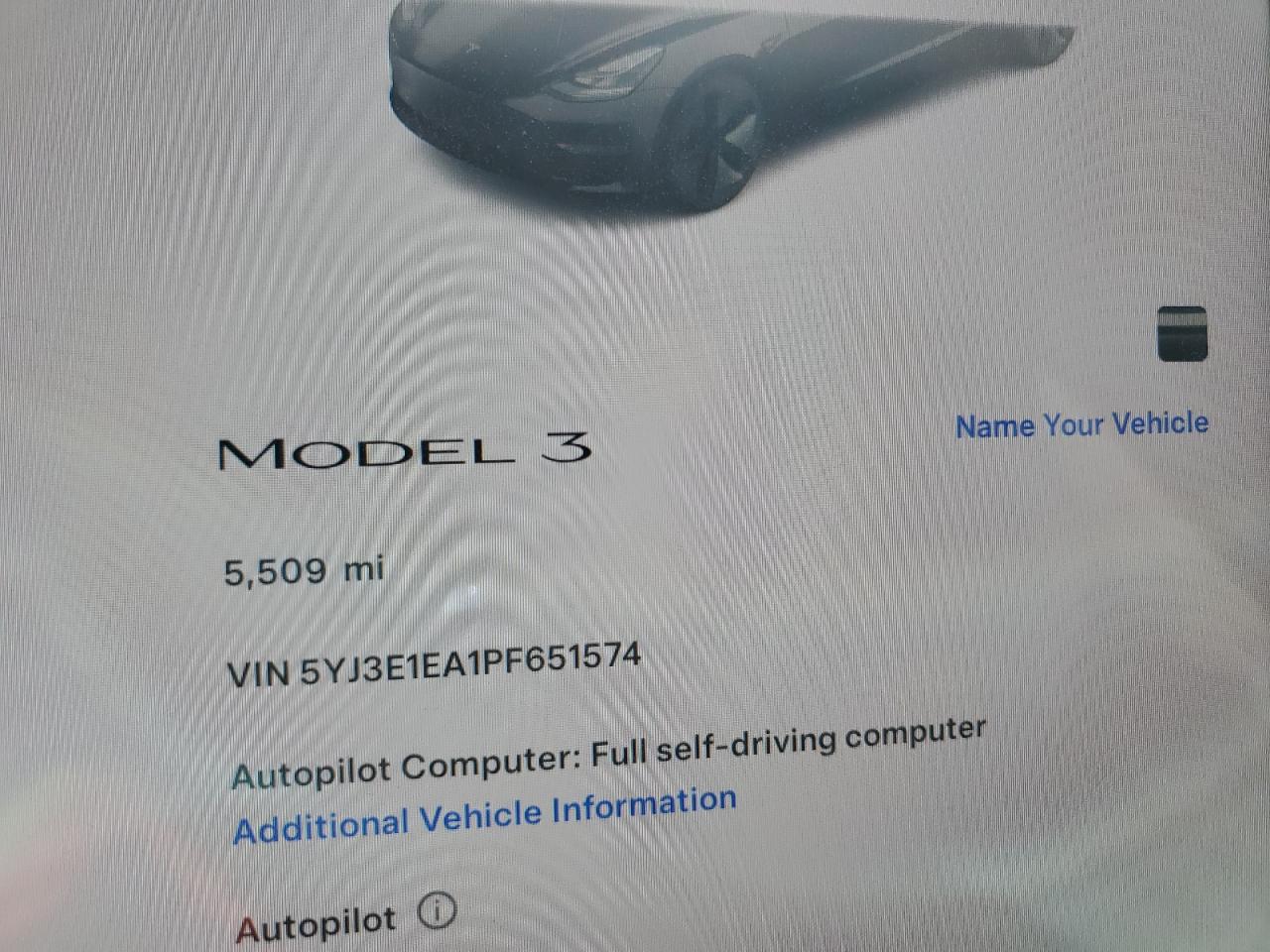 Photo 8 VIN: 5YJ3E1EA1PF651574 - TESLA MODEL 3 