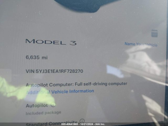 Photo 6 VIN: 5YJ3E1EA1RF728270 - TESLA MODEL 3 