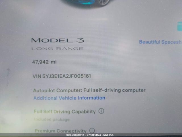 Photo 6 VIN: 5YJ3E1EA2JF005161 - TESLA MODEL 3 