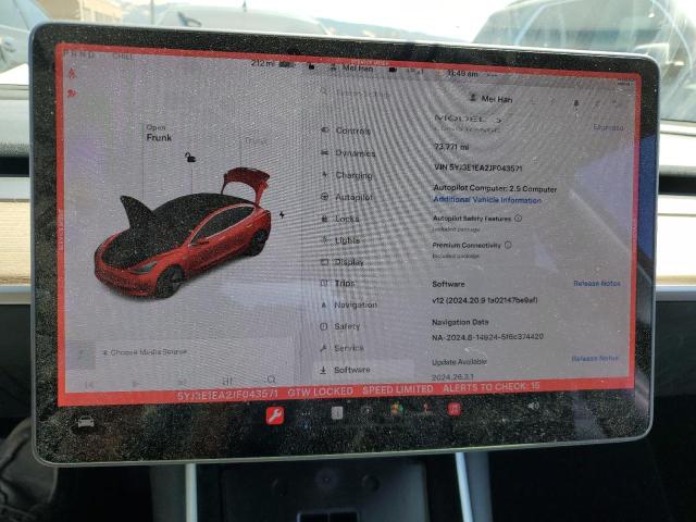 Photo 8 VIN: 5YJ3E1EA2JF043571 - TESLA MODEL 3 