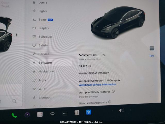 Photo 6 VIN: 5YJ3E1EA2JF152077 - TESLA MODEL 3 