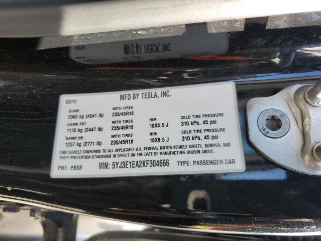 Photo 11 VIN: 5YJ3E1EA2KF304666 - TESLA MODEL 3 