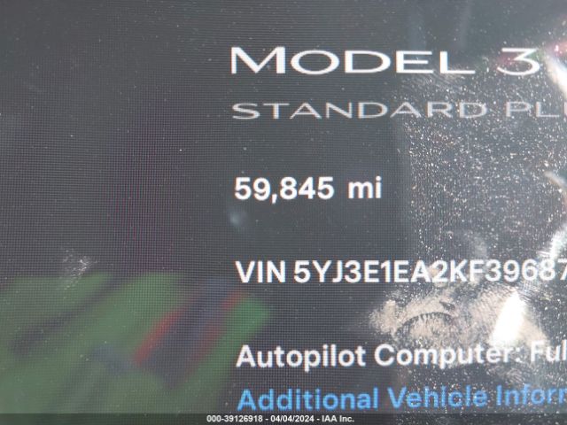 Photo 6 VIN: 5YJ3E1EA2KF396877 - TESLA MODEL 3 