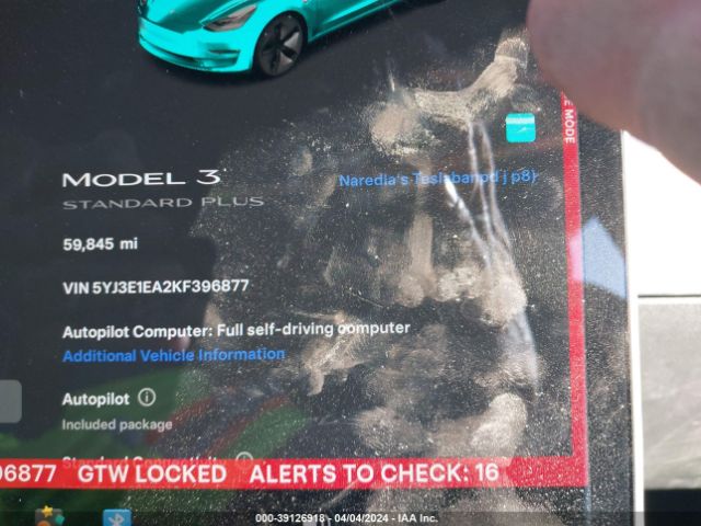 Photo 8 VIN: 5YJ3E1EA2KF396877 - TESLA MODEL 3 