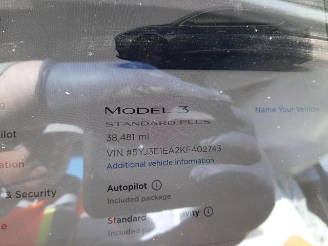 Photo 7 VIN: 5YJ3E1EA2KF402743 - TESLA MODEL 3 