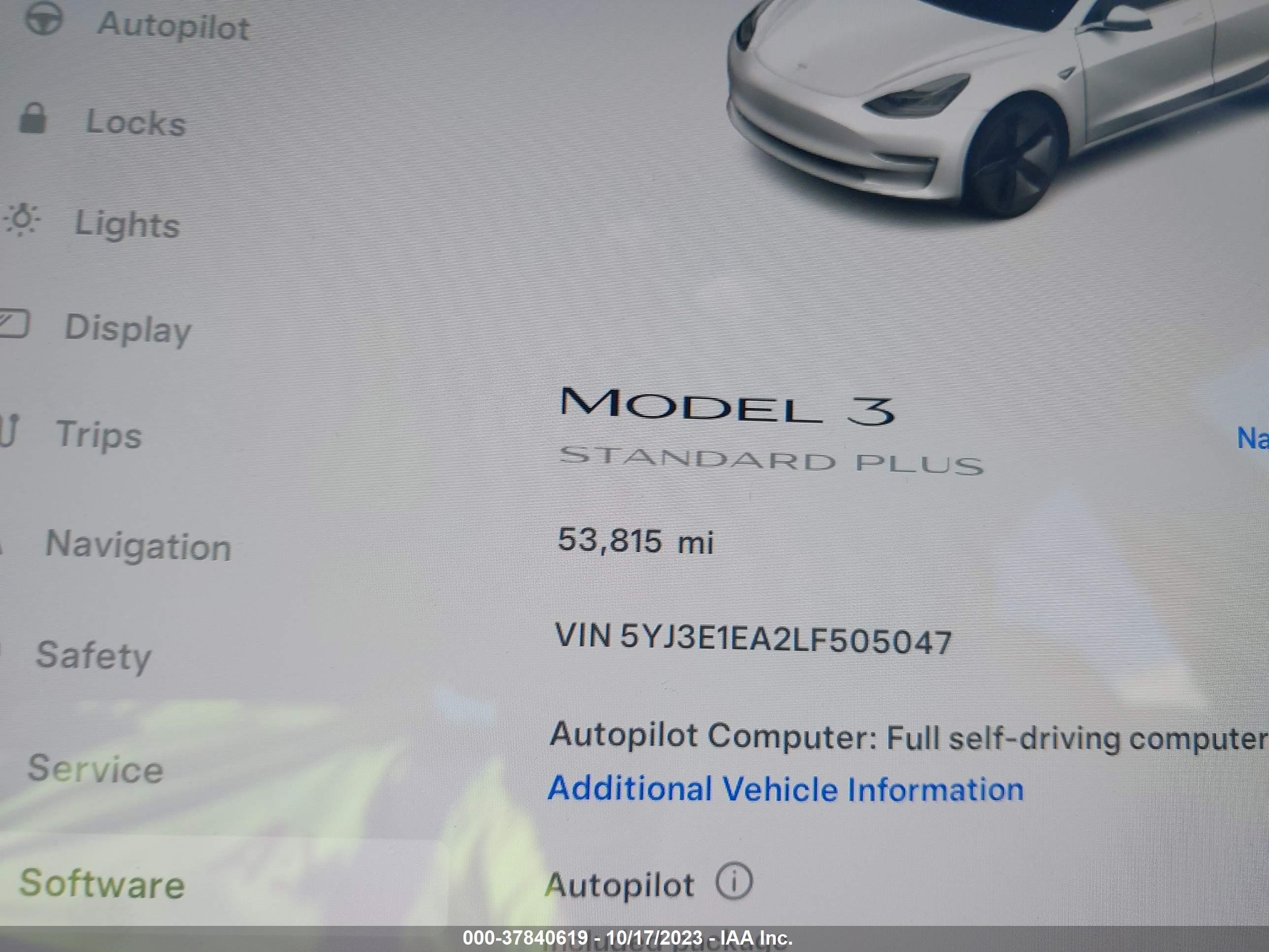 Photo 5 VIN: 5YJ3E1EA2LF505047 - TESLA MODEL 3 