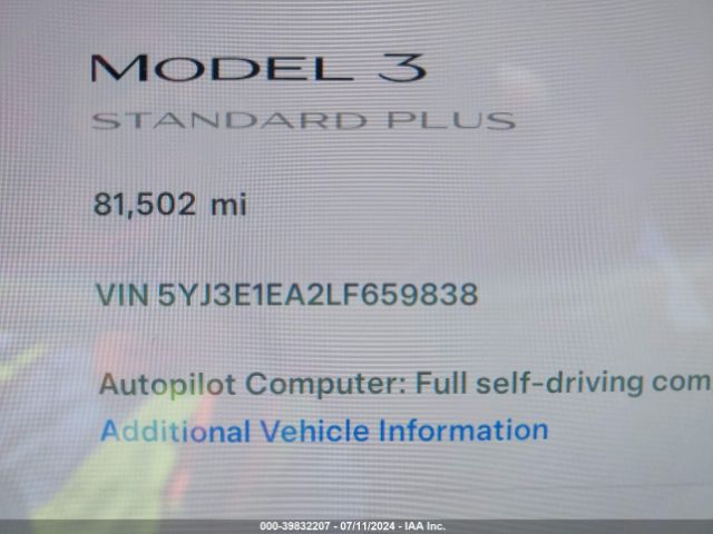 Photo 6 VIN: 5YJ3E1EA2LF659838 - TESLA MODEL 3 