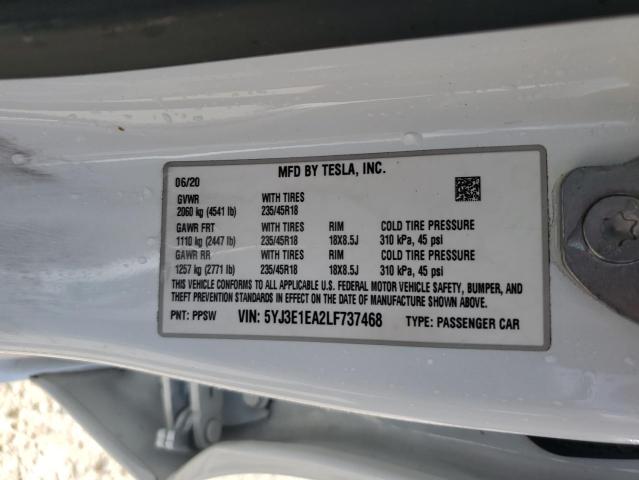 Photo 12 VIN: 5YJ3E1EA2LF737468 - TESLA MODEL 3 