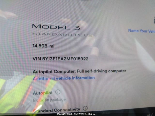 Photo 6 VIN: 5YJ3E1EA2MF015922 - TESLA MODEL 3 