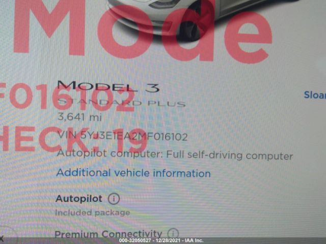 Photo 6 VIN: 5YJ3E1EA2MF016102 - TESLA MODEL 3 