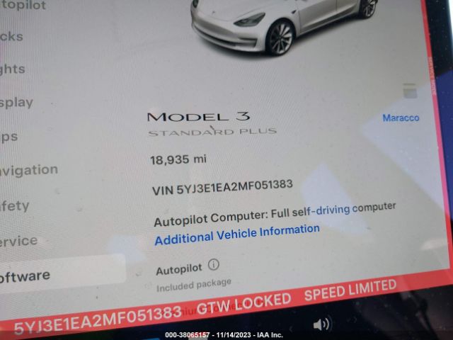 Photo 6 VIN: 5YJ3E1EA2MF051383 - TESLA MODEL 3 