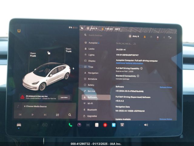 Photo 6 VIN: 5YJ3E1EA2NF130747 - TESLA MODEL 3 