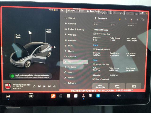 Photo 8 VIN: 5YJ3E1EA2NF290269 - TESLA MODEL 3 