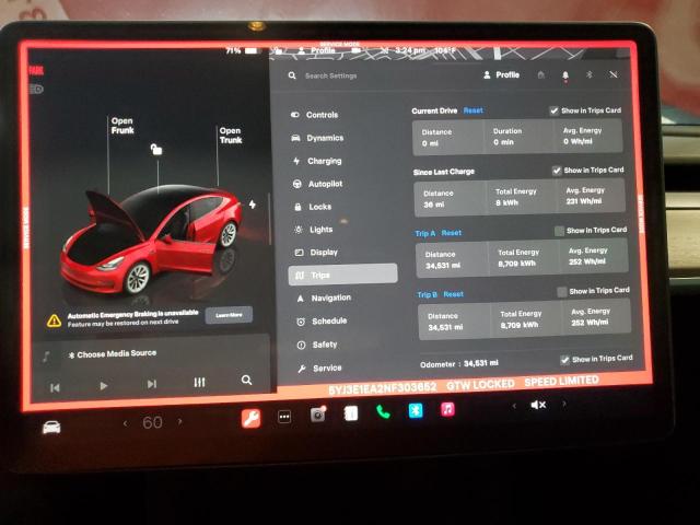 Photo 8 VIN: 5YJ3E1EA2NF303652 - TESLA MODEL 3 