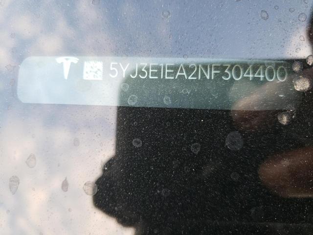 Photo 12 VIN: 5YJ3E1EA2NF304400 - TESLA MODEL 3 