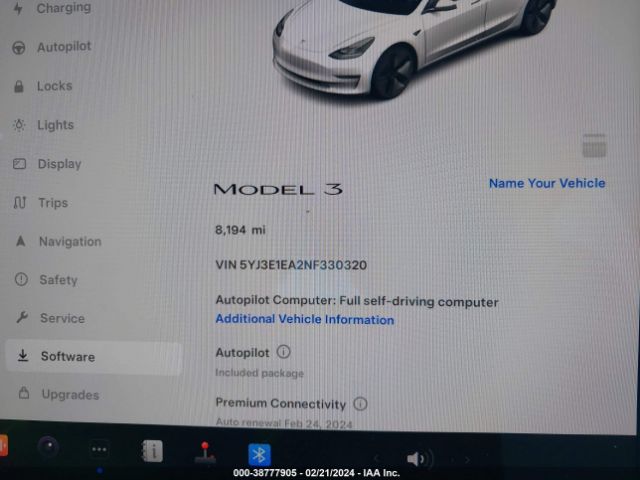 Photo 6 VIN: 5YJ3E1EA2NF330320 - TESLA MODEL 3 