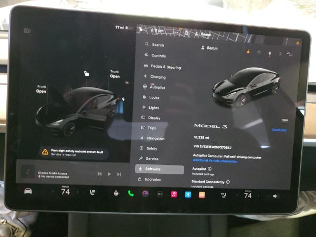 Photo 8 VIN: 5YJ3E1EA2NF370557 - TESLA MODEL 3 