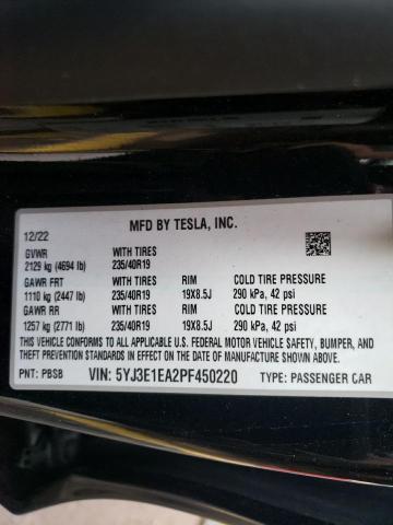 Photo 12 VIN: 5YJ3E1EA2PF450220 - TESLA MODEL 3 