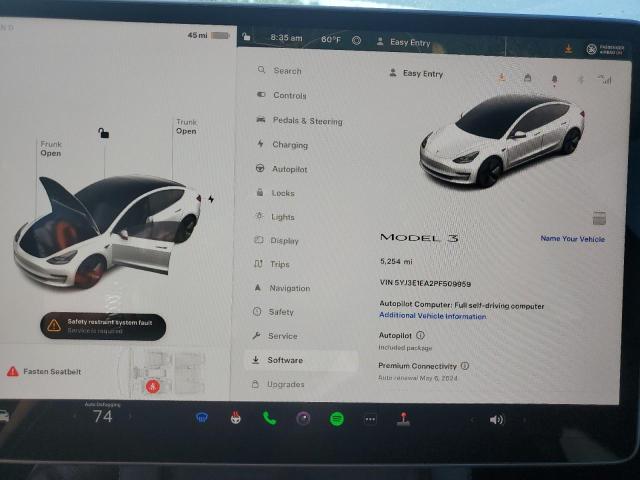 Photo 8 VIN: 5YJ3E1EA2PF509959 - TESLA MODEL 3 