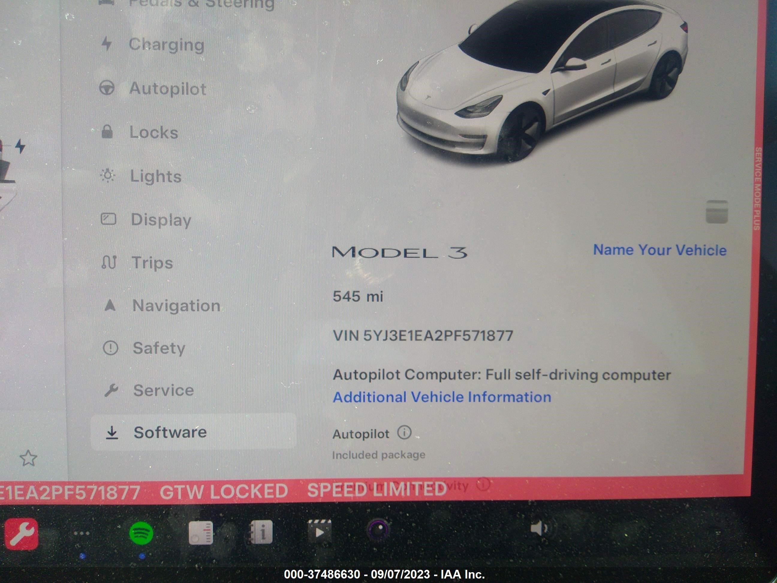 Photo 6 VIN: 5YJ3E1EA2PF571877 - TESLA MODEL 3 