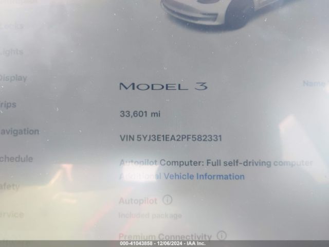 Photo 6 VIN: 5YJ3E1EA2PF582331 - TESLA MODEL 3 