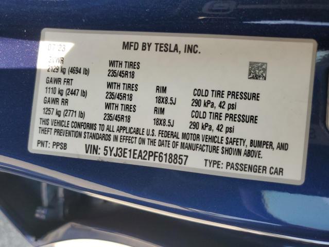 Photo 11 VIN: 5YJ3E1EA2PF618857 - TESLA MODEL 3 