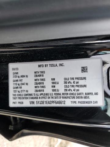 Photo 11 VIN: 5YJ3E1EA2PF646612 - TESLA MODEL 3 