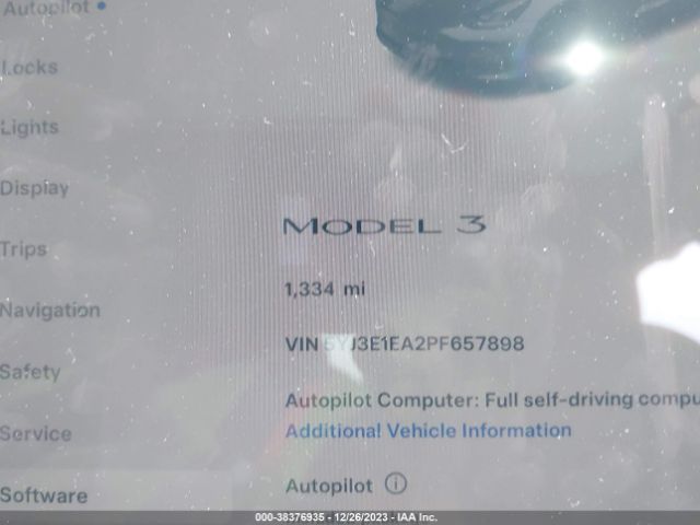 Photo 6 VIN: 5YJ3E1EA2PF657898 - TESLA MODEL 3 