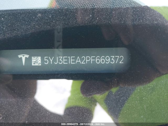 Photo 8 VIN: 5YJ3E1EA2PF669372 - TESLA MODEL 3 