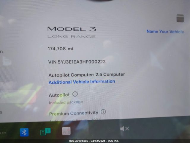 Photo 6 VIN: 5YJ3E1EA3HF000223 - TESLA MODEL 3 