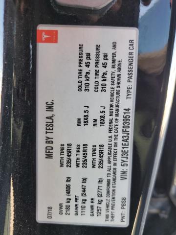 Photo 11 VIN: 5YJ3E1EA3JF039514 - TESLA MODEL 3 