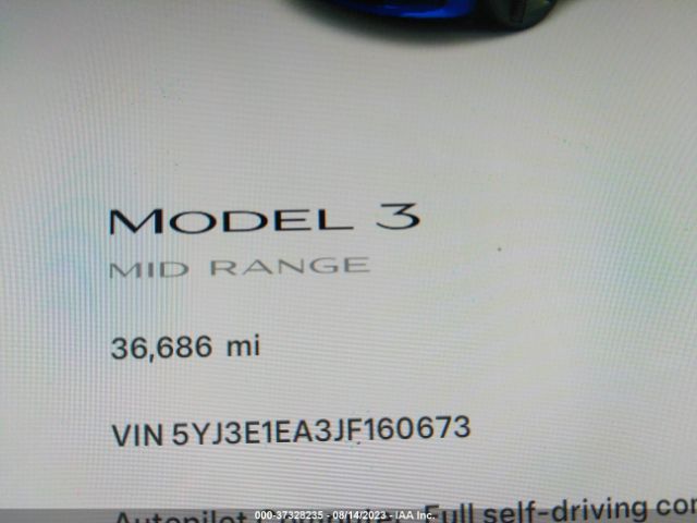 Photo 6 VIN: 5YJ3E1EA3JF160673 - TESLA MODEL 3 