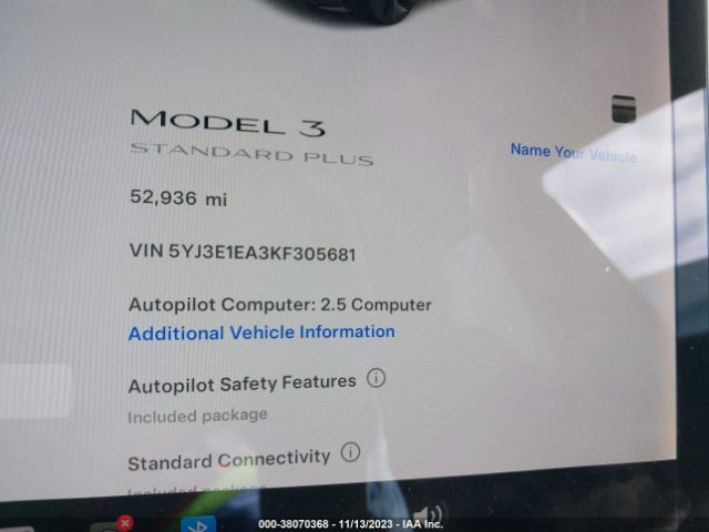 Photo 6 VIN: 5YJ3E1EA3KF305681 - TESLA MODEL 3 