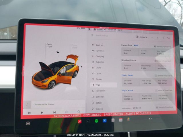 Photo 6 VIN: 5YJ3E1EA3KF315112 - TESLA MODEL 3 