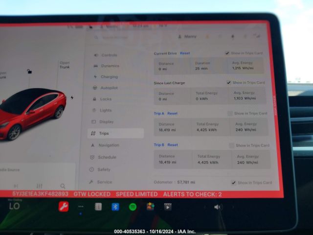 Photo 6 VIN: 5YJ3E1EA3KF482893 - TESLA MODEL 3 