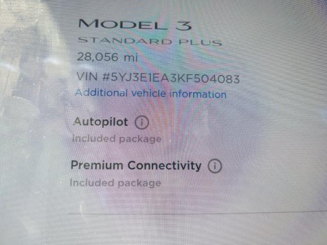 Photo 8 VIN: 5YJ3E1EA3KF504083 - TESLA MODEL 3 