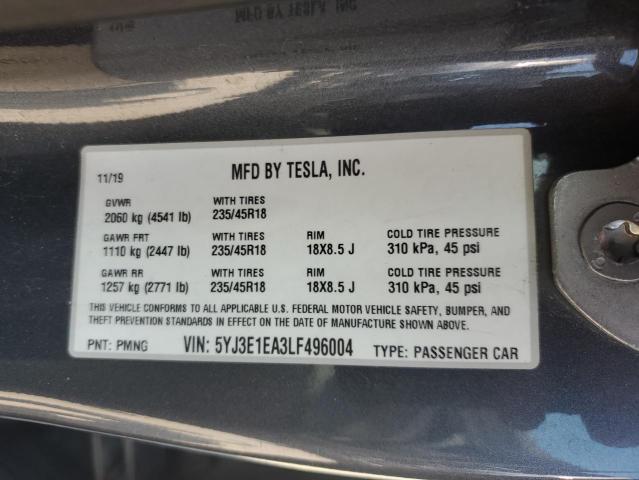 Photo 11 VIN: 5YJ3E1EA3LF496004 - TESLA MODEL 3 