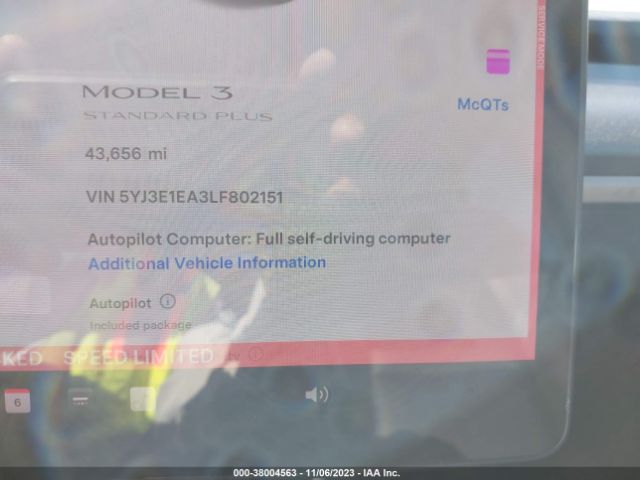 Photo 6 VIN: 5YJ3E1EA3LF802151 - TESLA MODEL 3 