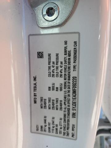 Photo 13 VIN: 5YJ3E1EA3MF092220 - TESLA MODEL 3 