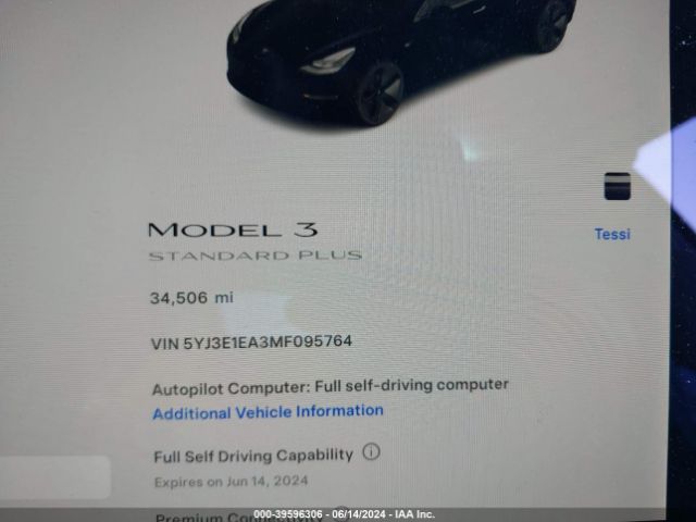 Photo 6 VIN: 5YJ3E1EA3MF095764 - TESLA MODEL 3 